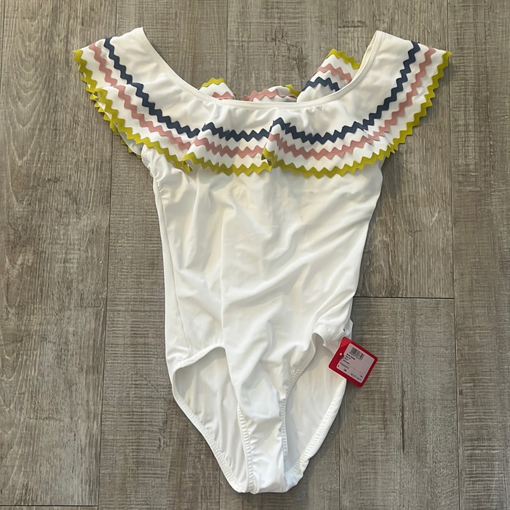 Karla Colletto off the shoulder white one piece